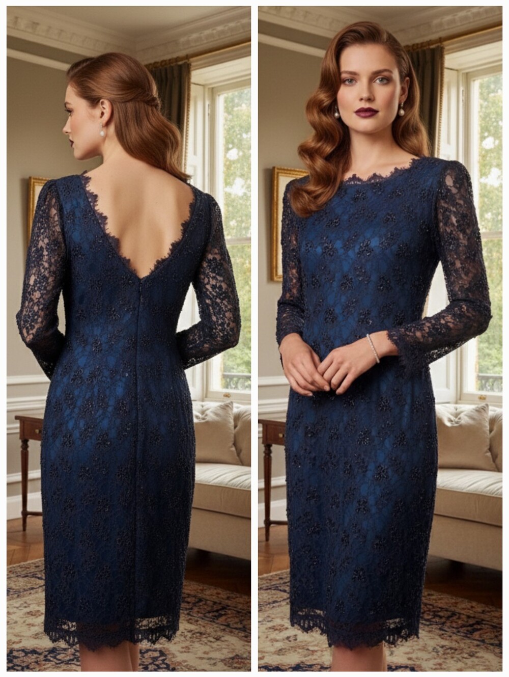NWOT Adrianna Papell 8 Old Money Glam Gala Romantic Beaded Lace Sheath Dress